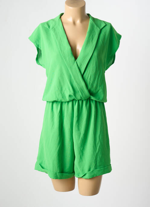 Salopetă scurtă croială fluidă mâneci scurte verde NEW COLLECTION femme