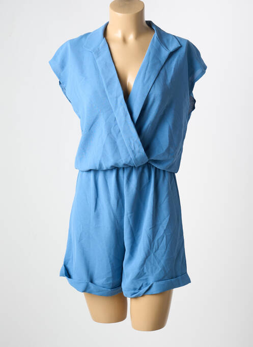 Salopetă scurtă croială fluidă mâneci scurte albastru NEW COLLECTION femme