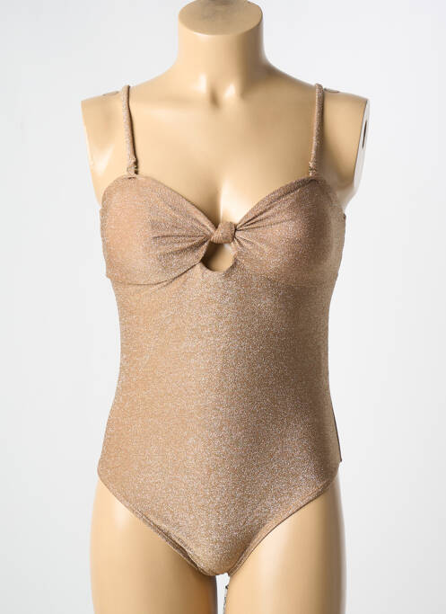 Costum de baie dintr-o singură piesă bretele elastice auriu MOLLY BRACKEN femme