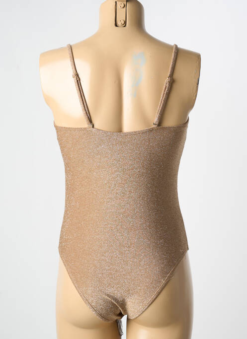 Costum de baie dintr-o singură piesă bretele elastice auriu MOLLY BRACKEN femme