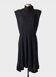 Rochie pulover elasticitate mâneci scurte negru SEMIOLOGY femeie