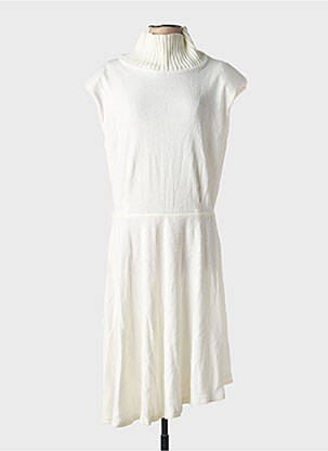 Rochie pulover elasticitate mâneci scurte alb SEMIOLOGY femeie