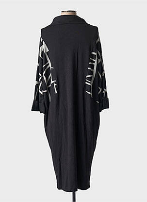 Rochie midi imprimeu fantezie mâneci lungi negru OZAI N KU femeie