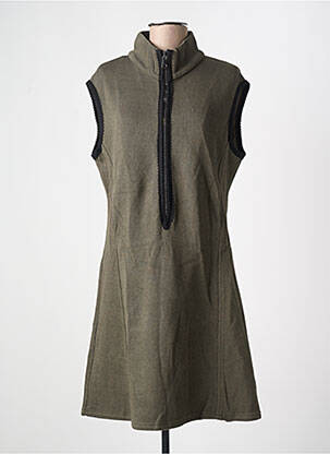 Rochie midi mâneci scurte mâneci scurte verde SEMIOLOGY femeie