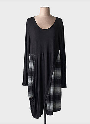 Rochie midi imprimeu fantezie mâneci lungi negru G!OZE femeie