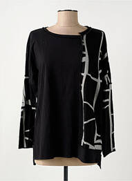 Tricou imprimeu fantezie mâneci 3/4 negru OZAI N KU femme
