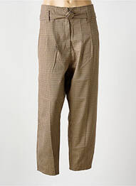 Pantalon chino închidere cu fermoar sub clapetă cu nasturi bej SEMIOLOGY femme