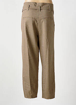 Pantalon chino închidere cu fermoar sub clapetă cu nasturi bej SEMIOLOGY femeie