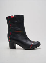 Botine/ghete țesătură satinată toc de 4 la 6 cm negru CLAMP femeie