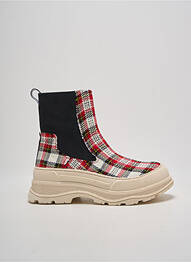 Botine/ghete vârf rotund toc de 4 la 6 cm roșu VADDIA femme