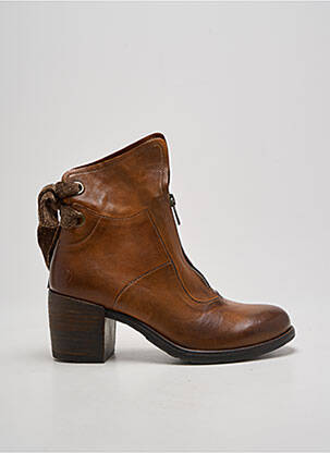 Botine/ghete material neted toc de 4 la 6 cm maro CASTA femeie