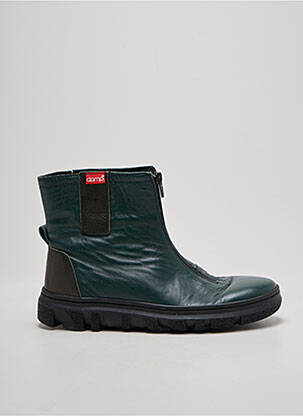 Botine/ghete material neted toc plat până la 3 cm verde CLAMP femeie
