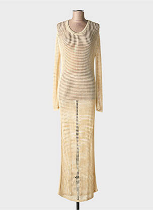 Rochie lungă mâneci lungi mâneci lungi bej THE CORNER femeie