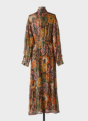Rochie lungă mâneci lungi mâneci lungi maro SUNDRESS femeie
