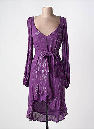 Rochie scurtă mâneci lungi mâneci lungi violet SUNDRESS femeie
