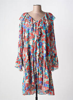 Rochie midi imprimeu floral mâneci lungi albastru BANDITAS FROM MARSEILLE femeie