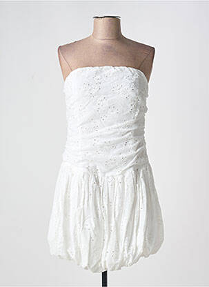 Rochie scurtă fără mâneci fără mâneci alb FEELHOO femeie