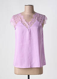 Top elasticitate mâneci scurte violet EXQUISS'S femeie