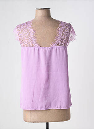 Top elasticitate mâneci scurte violet EXQUISS'S femeie