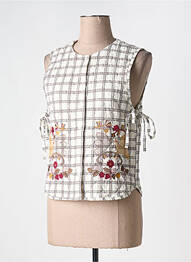 Vestă fără mâneci croială cambrată bej JOHANNA PARIS femme