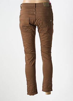 Blugi skinny elasticitate talie joasă maro PLACE DU JOUR femeie
