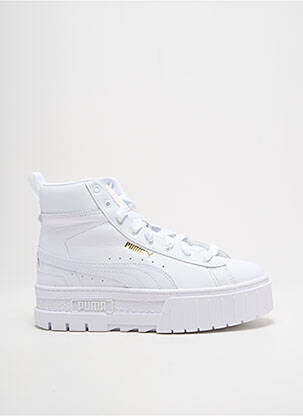 Adidași vârf rotund toc de 4 la 6 cm alb PUMA femeie