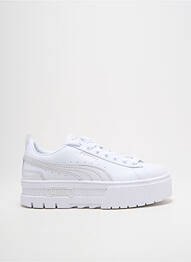 Adidași țesătură satinată toc de 4 la 6 cm alb PUMA femme