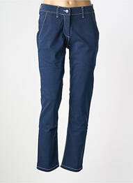 Pantalon drept închidere cu fermoar sub clapetă cu nasturi albastru ANANKE femme