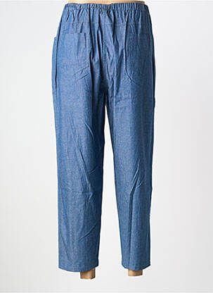 Pantalon drept talie elastică albastru FRANCK ANNA femeie