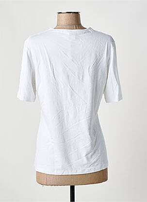 Tricou guler în v mâneci scurte alb PAUSE CAFE femeie