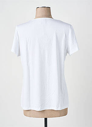Tricou guler în v mâneci scurte alb PAUSE CAFE femeie
