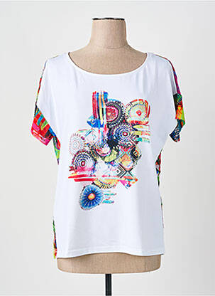 Top alb PAUSE CAFE femeie