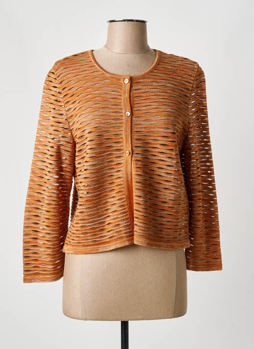 Vestă cu mâneci lungi închidere cu nasturi pe față maro GREGORY PAT femme