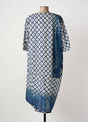 Rochie midi mâneci 3/4 mâneci 3/4 albastru FRANCK ANNA femeie