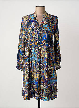 Rochie scurtă mâneci lungi mâneci lungi albastru COULEURS DU TEMPS femeie