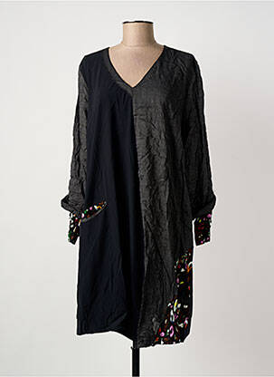 Rochie midi mâneci 3/4 mâneci 3/4 negru FRANCK ANNA femeie