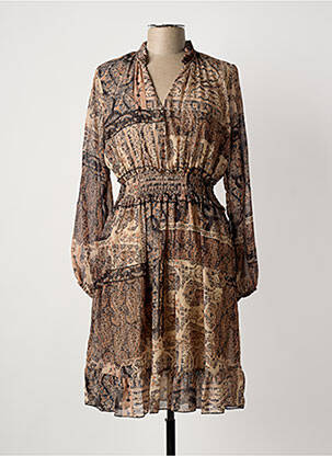 Rochie midi bej COULEURS DU TEMPS femeie