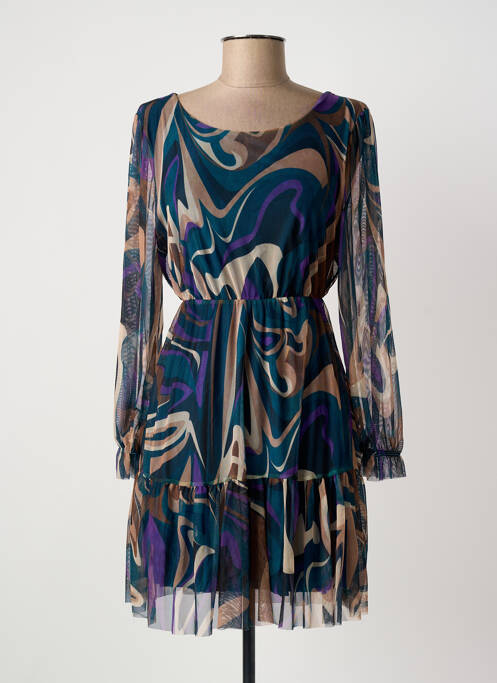 Rochie scurtă mâneci lungi mâneci lungi albastru COULEURS DU TEMPS femme