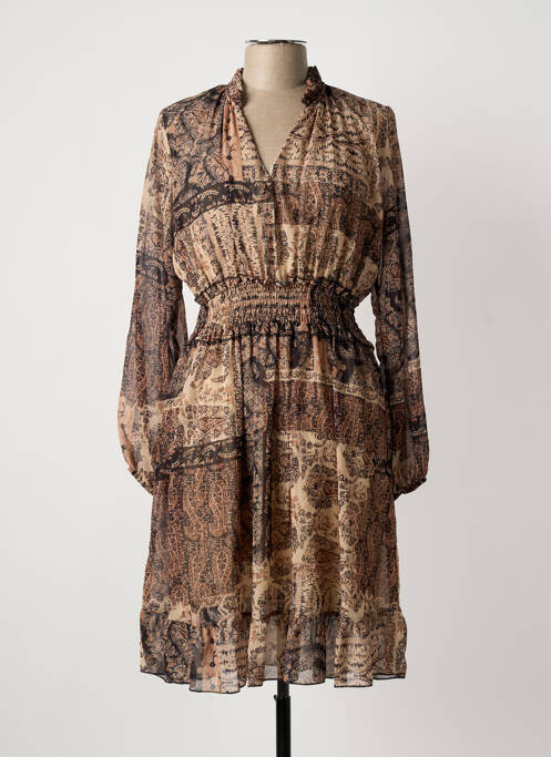 Rochie midi bej COULEURS DU TEMPS femeie