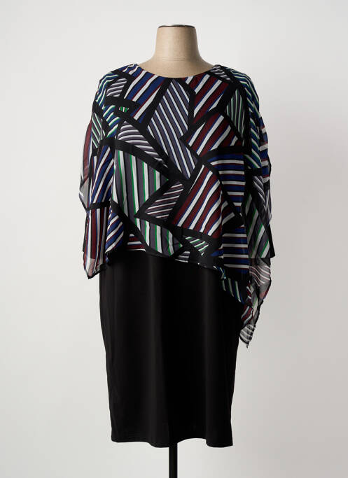 Rochie midi mâneci 3/4 mâneci 3/4 negru IMPULSION femme