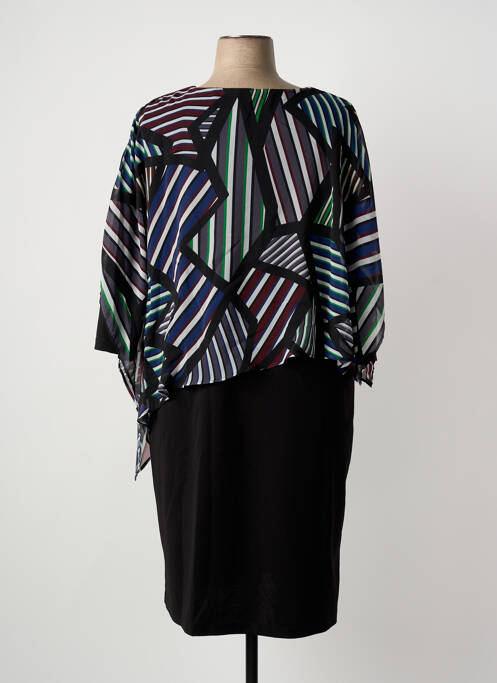 Rochie midi mâneci 3/4 mâneci 3/4 negru IMPULSION femme