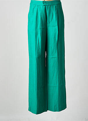 Pantalon larg țesătură poplin mărime normală verde LEON & HARPER femeie