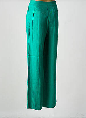 Pantalon larg țesătură poplin mărime normală verde LEON & HARPER femeie