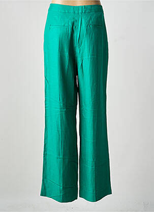 Pantalon larg țesătură poplin mărime normală verde LEON & HARPER femeie
