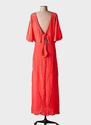 Rochie lungă croială cambrată mâneci 3/4 roșu STELLA FOREST femeie