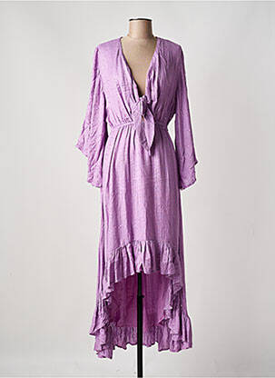 Rochie midi mâneci 3/4 mâneci 3/4 violet SUNDRESS femeie