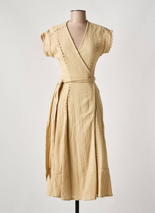 Rochie midi bej STELLA FOREST femeie