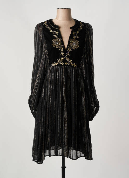 Rochie midi mâneci lungi mâneci lungi negru STELLA FOREST femme