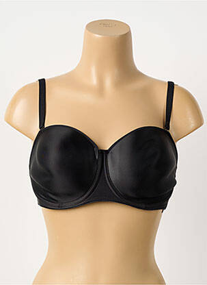 Sutien efect material satinat top bentiță negru FANTASIE femeie