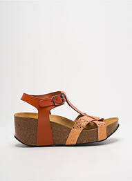 Sandale/pantofi decupați material neted toc de 4 la 6 cm portocaliu PLAKTON femme